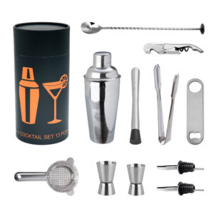 Steel Bar Set Cocktail Shaker – 13 Pieces