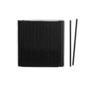 Paper Straws Black 6x200mm 250 Pcs (FSC)